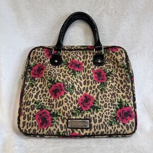 Betsey Johnson Roses & Cheetah Laptop Computer Case EUC